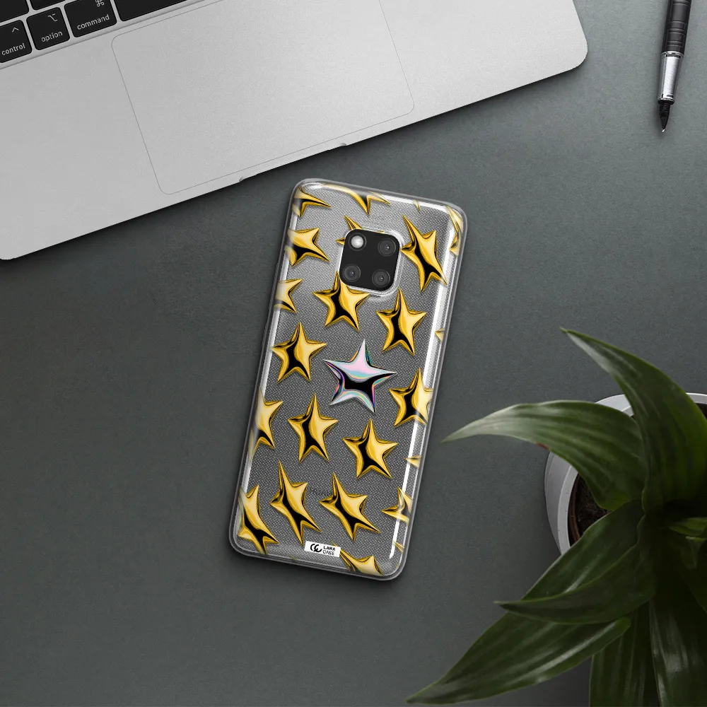 a group of gold stars Huawei Mate 20 Pro Clear TPU Case