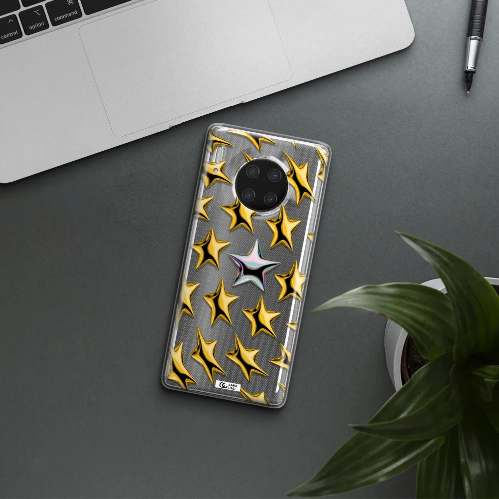 a group of gold stars Huawei Mate 30 Pro Clear TPU Case