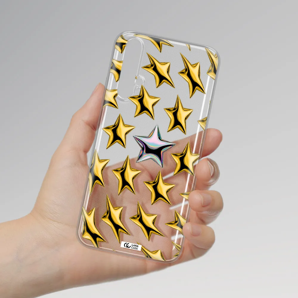 a group of gold stars Huawei Nova 5t Clear TPU Case