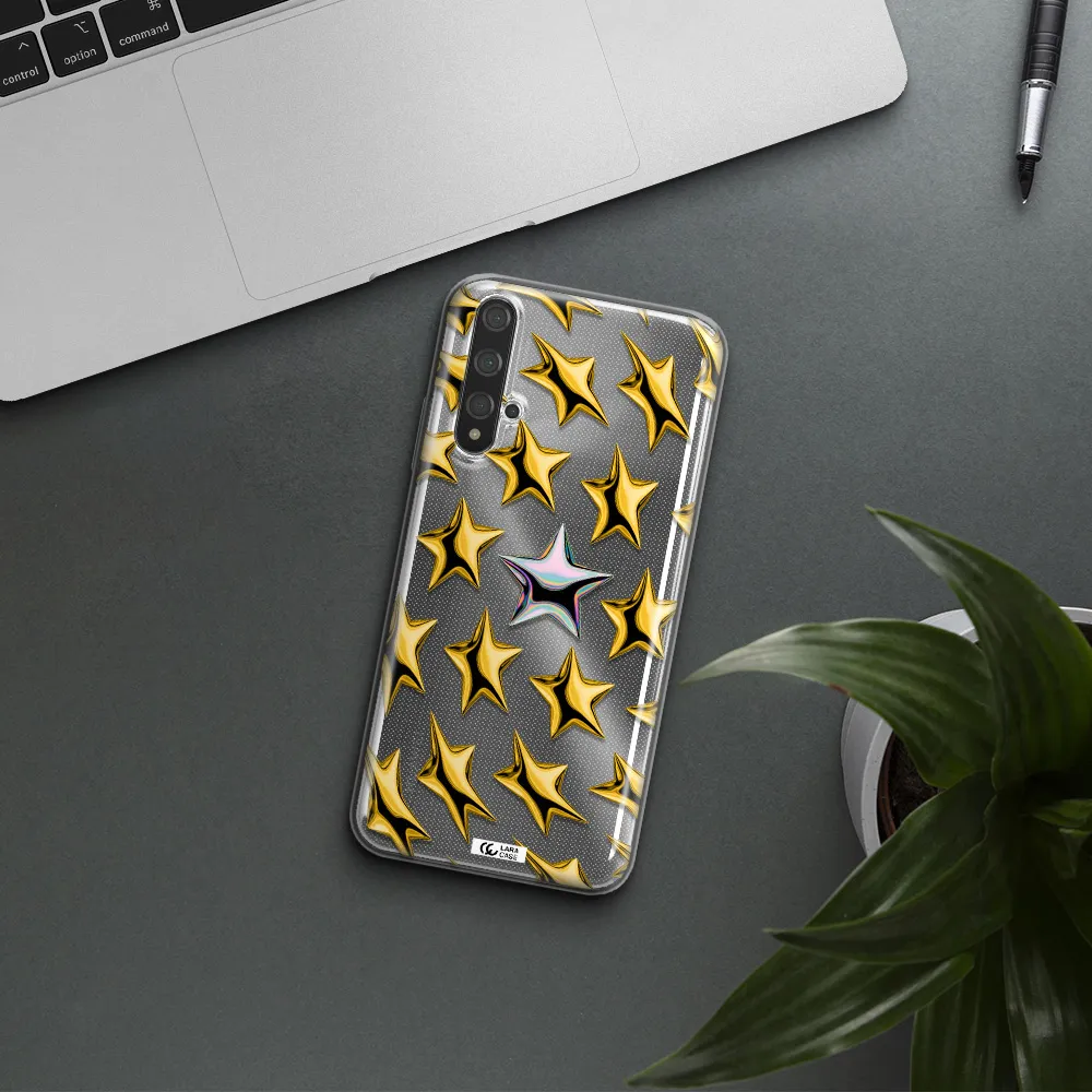 a group of gold stars Huawei Nova 5t Clear TPU Case