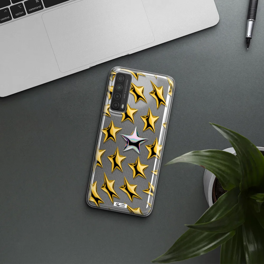 a group of gold stars Huawei P Smart 2021 Clear TPU Case