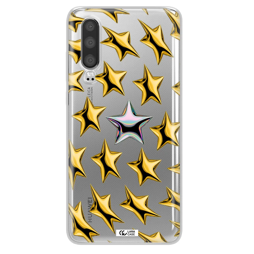 a group of gold stars Huawei P30 Clear TPU Case