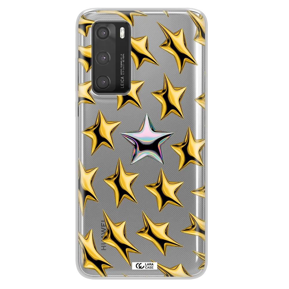 a group of gold stars Huawei P40 Clear TPU Case