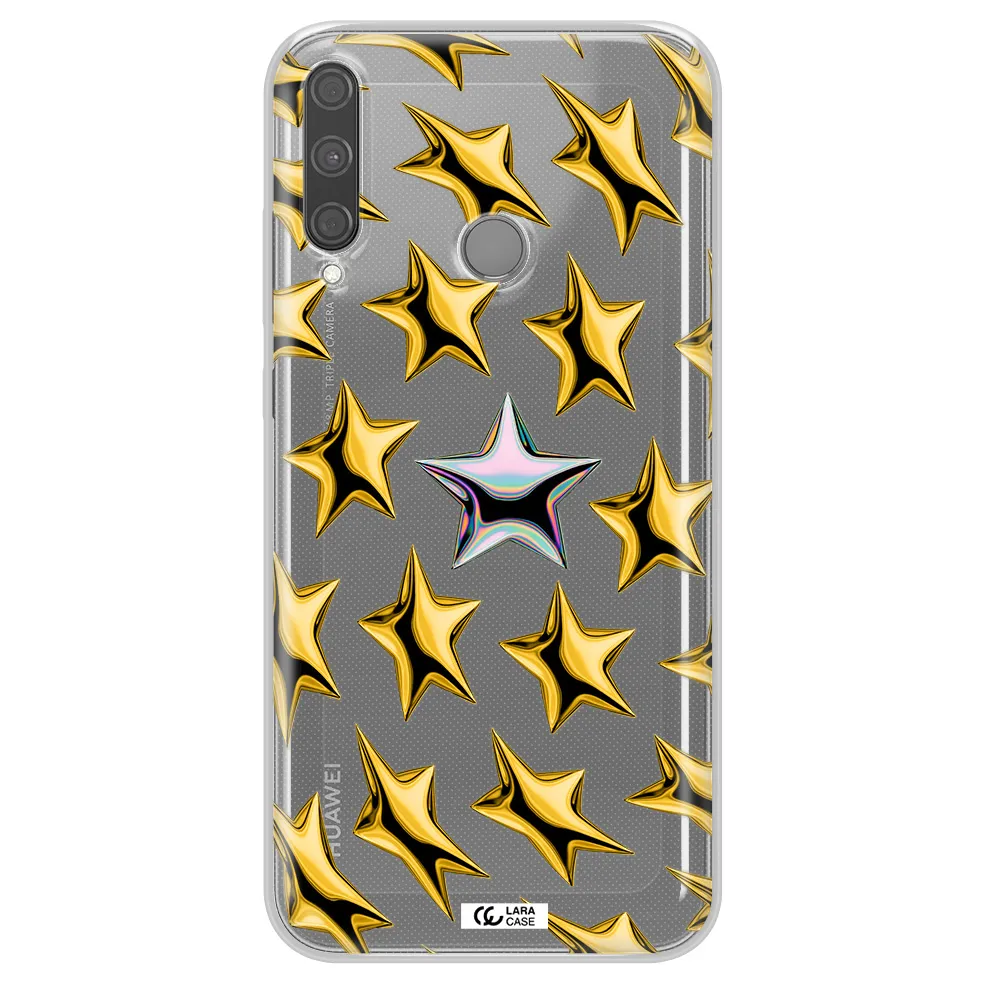 a group of gold stars Huawei P40 Lite E Clear TPU Case