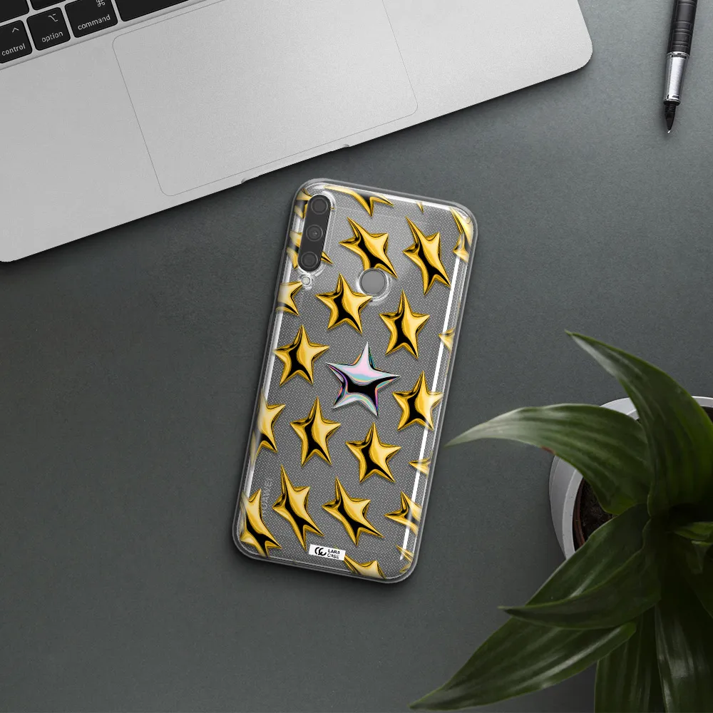 a group of gold stars Huawei P40 Lite E Clear TPU Case