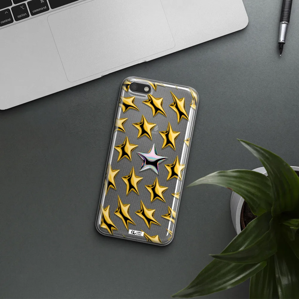a group of gold stars Huawei Y5 2018 Clear TPU Case