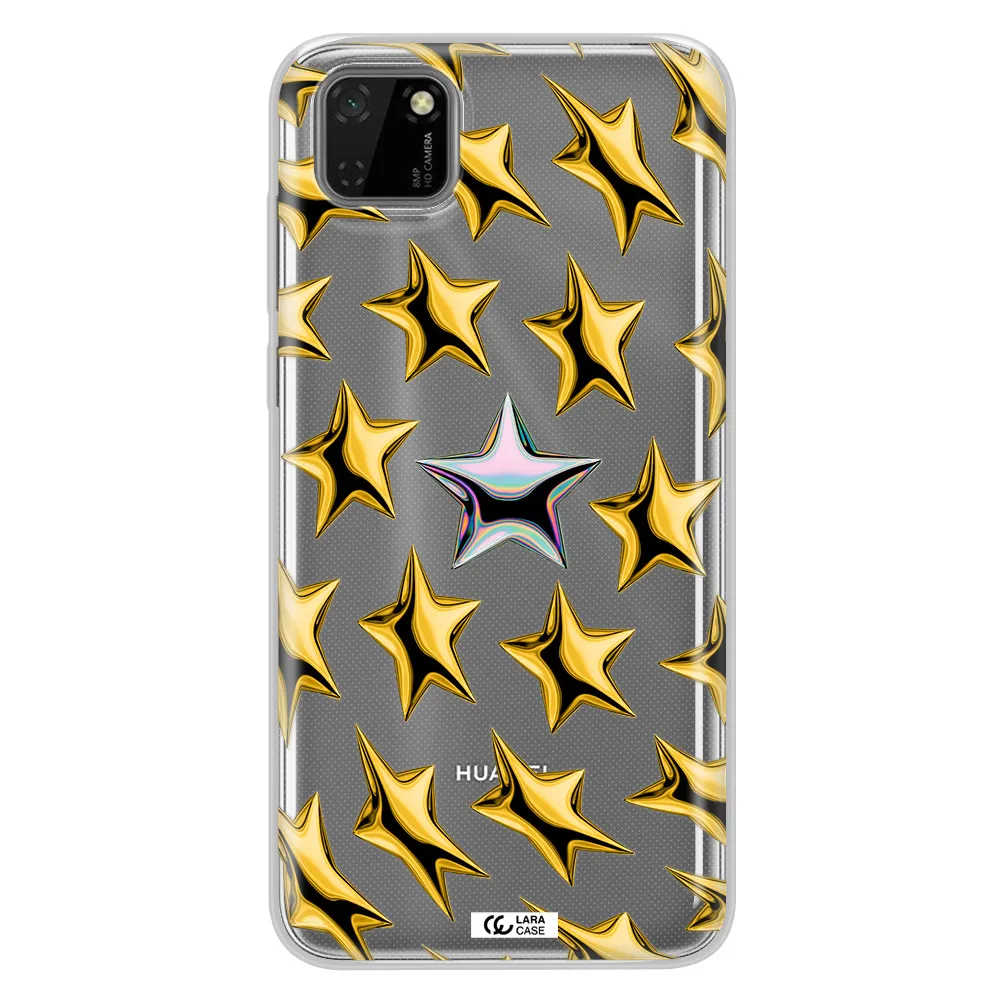 a group of gold stars Huawei Y5P Clear TPU Case