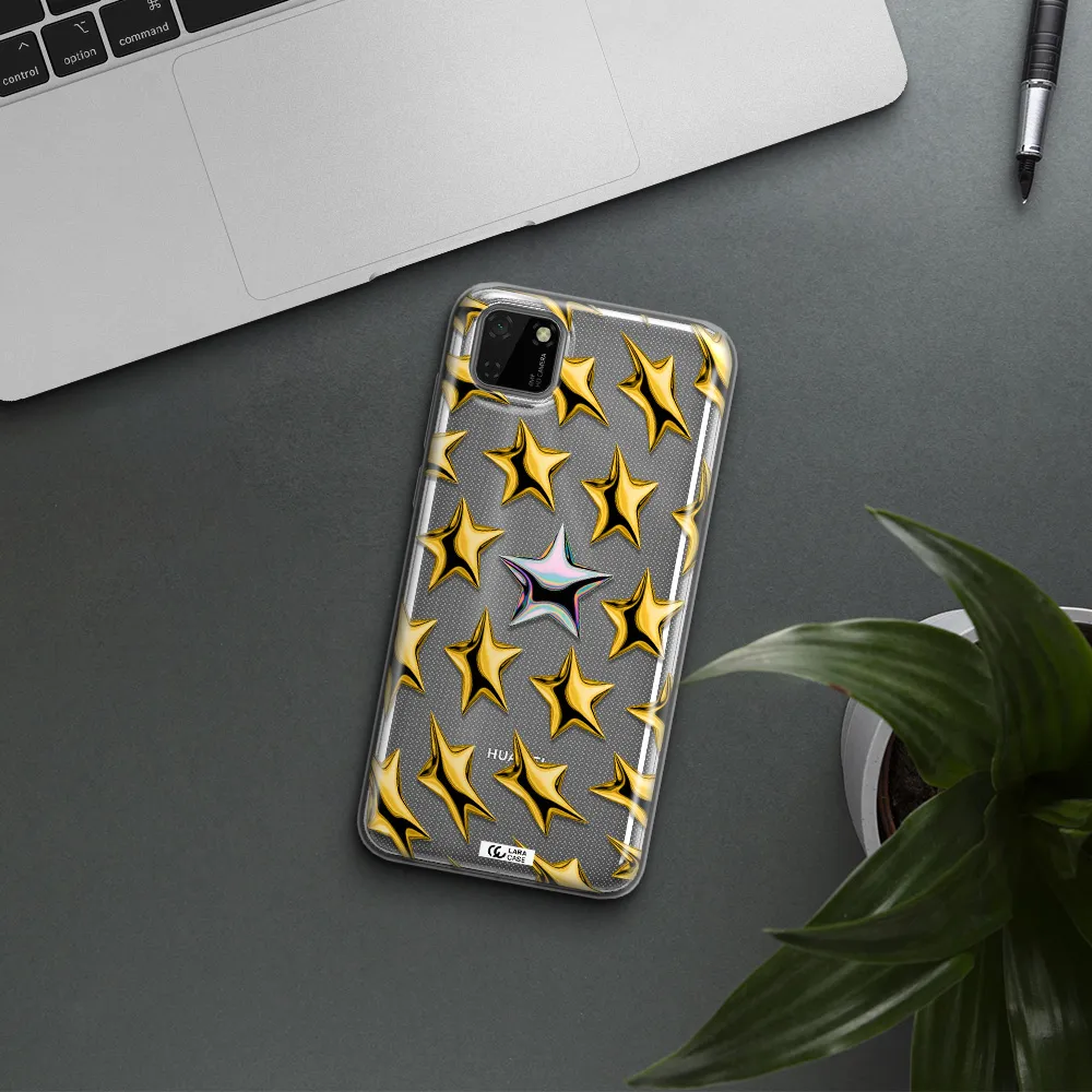 a group of gold stars Huawei Y5P Clear TPU Case