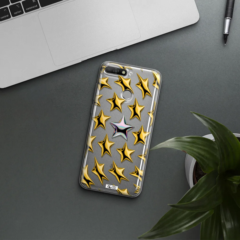 a group of gold stars Huawei Y6 Prime 2018 Clear TPU Case