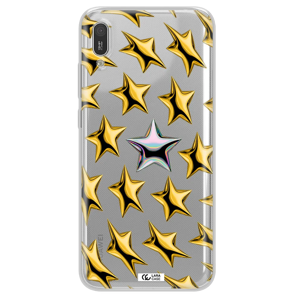 a group of gold stars Huawei Y6 Pro 2019 Clear TPU Case