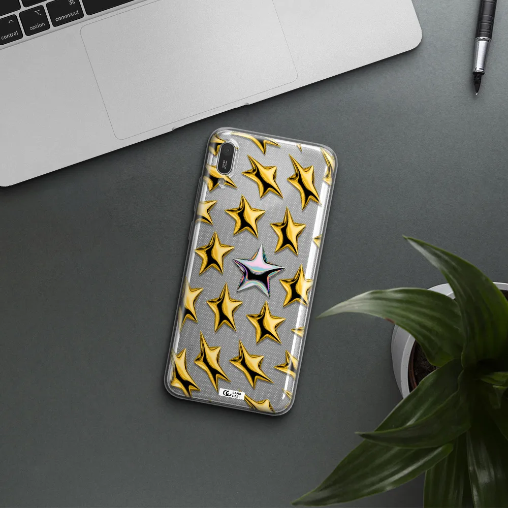 a group of gold stars Huawei Y6 Pro 2019 Clear TPU Case
