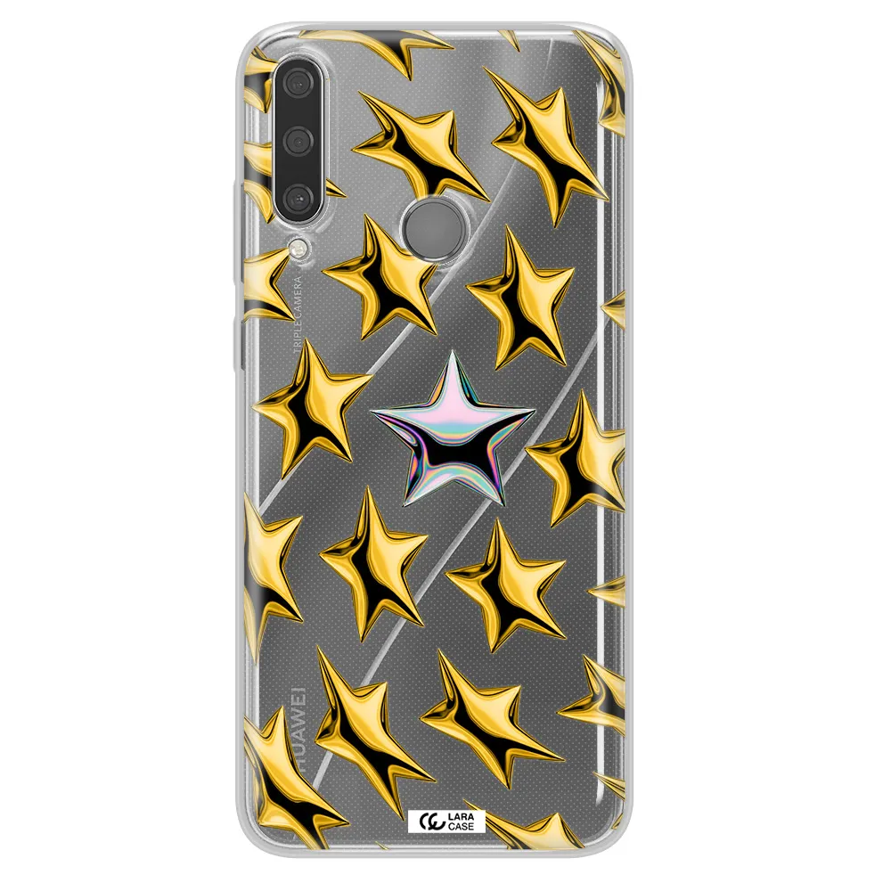 a group of gold stars Huawei Y6P Clear TPU Case