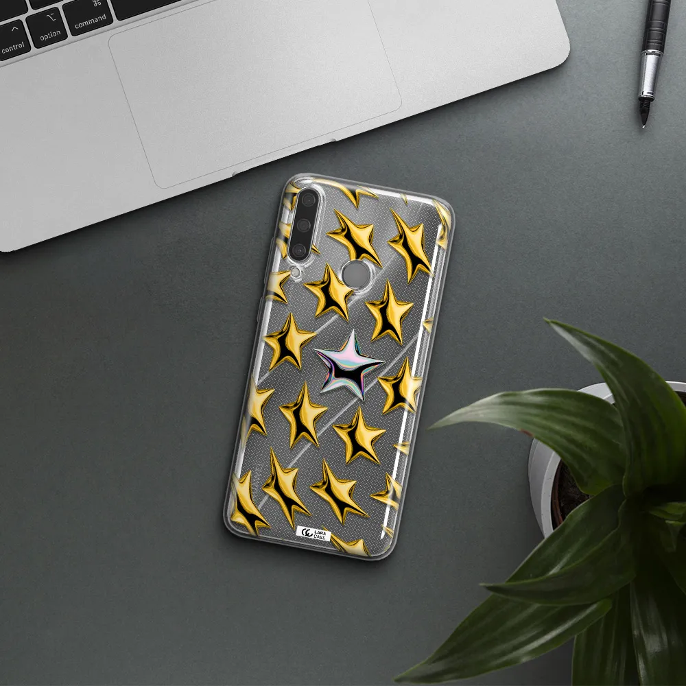 a group of gold stars Huawei Y6P Clear TPU Case