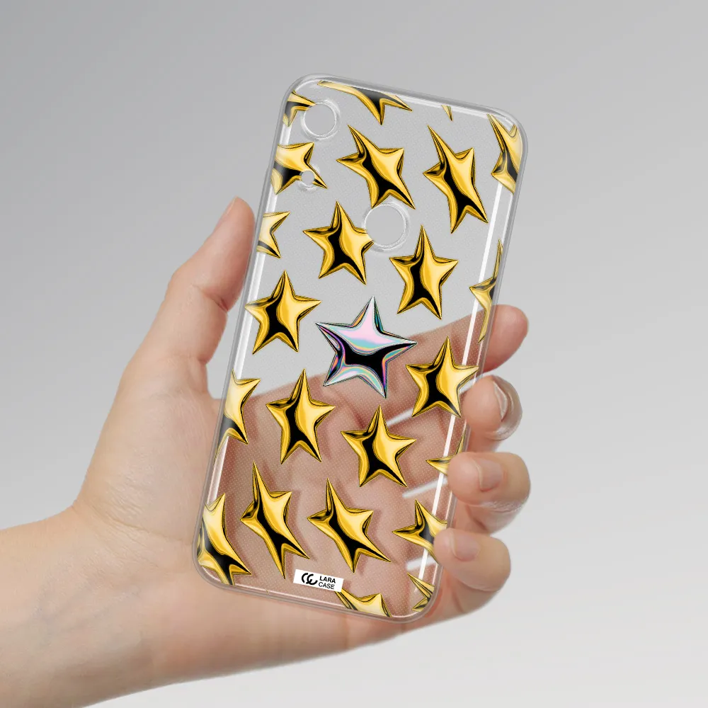 a group of gold stars Huawei Y6S Clear TPU Case