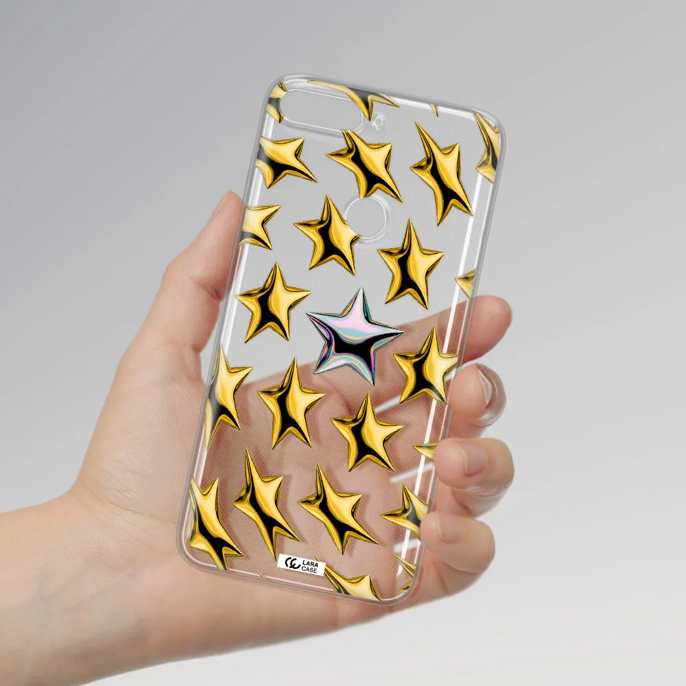 a group of gold stars Huawei Y7 2018 Clear TPU Case
