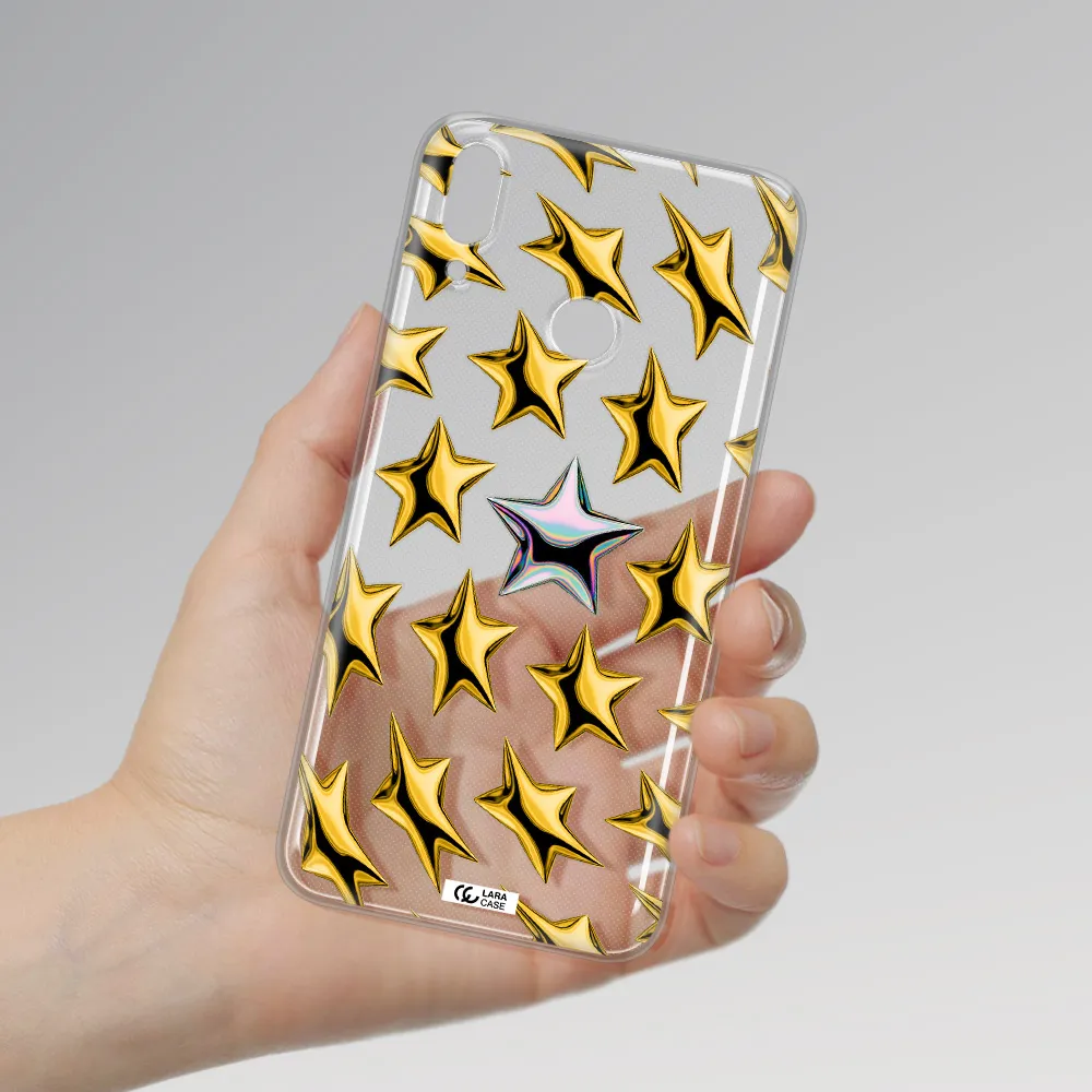 a group of gold stars Huawei Y7 2019 Clear TPU Case