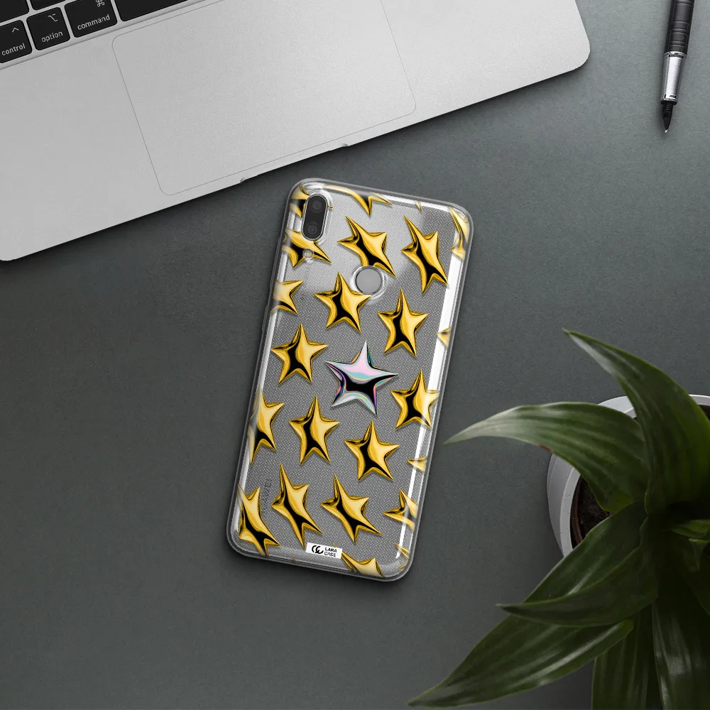 a group of gold stars Huawei Y7 2019 Clear TPU Case