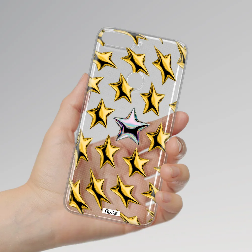 a group of gold stars Huawei Y7 Prime 2018 Clear TPU Case