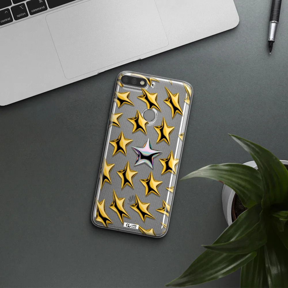 a group of gold stars Huawei Y7 Prime 2018 Clear TPU Case