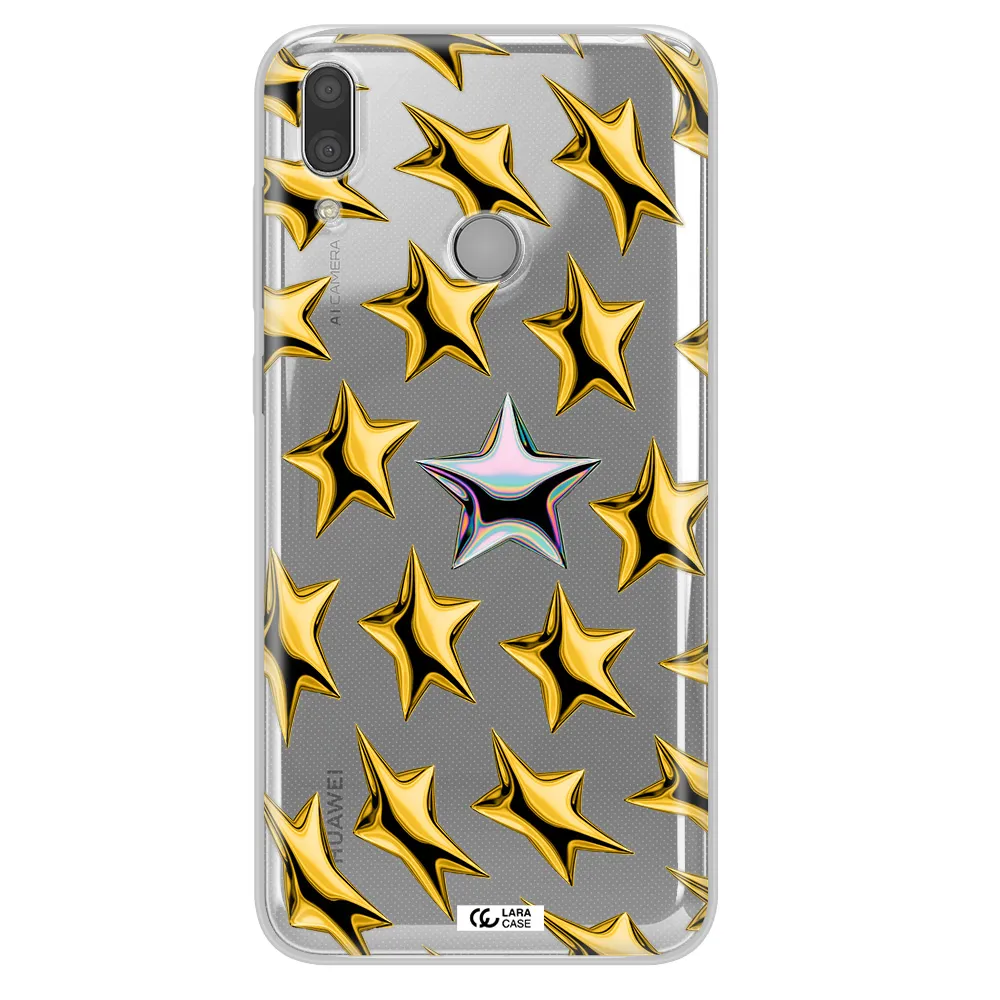 a group of gold stars Huawei Y9 2019 Clear TPU Case
