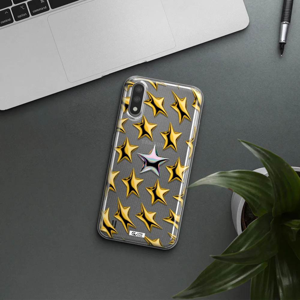 a group of gold stars Samsung A01 Clear TPU Case