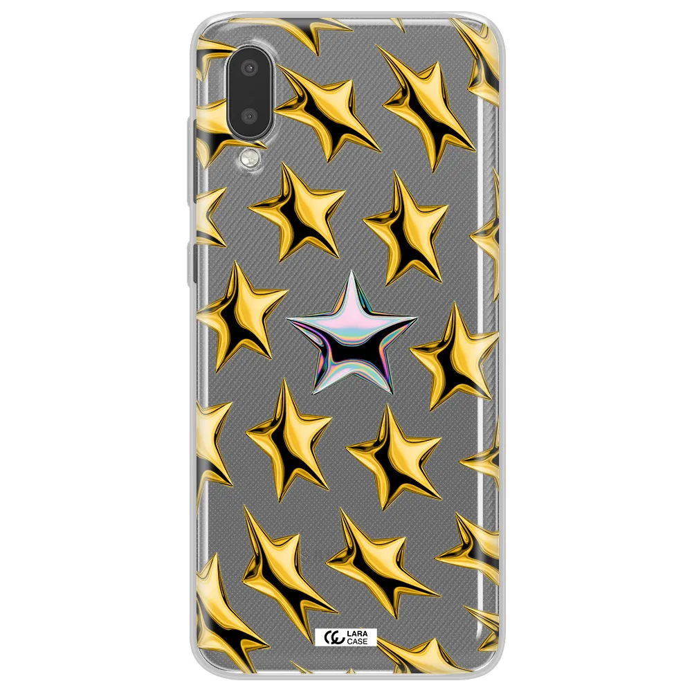 a group of gold stars Samsung A02 Clear TPU Case