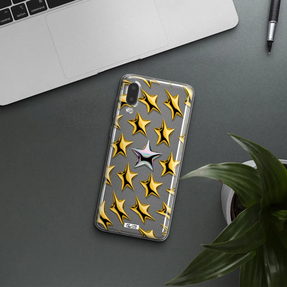 a group of gold stars Samsung A02 Clear TPU Case