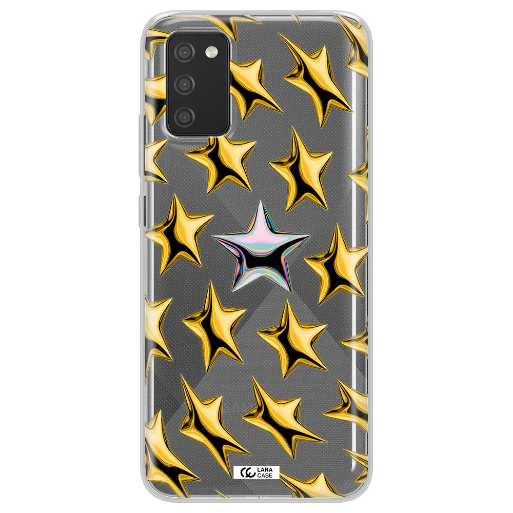 a group of gold stars Samsung A02S Clear TPU Case