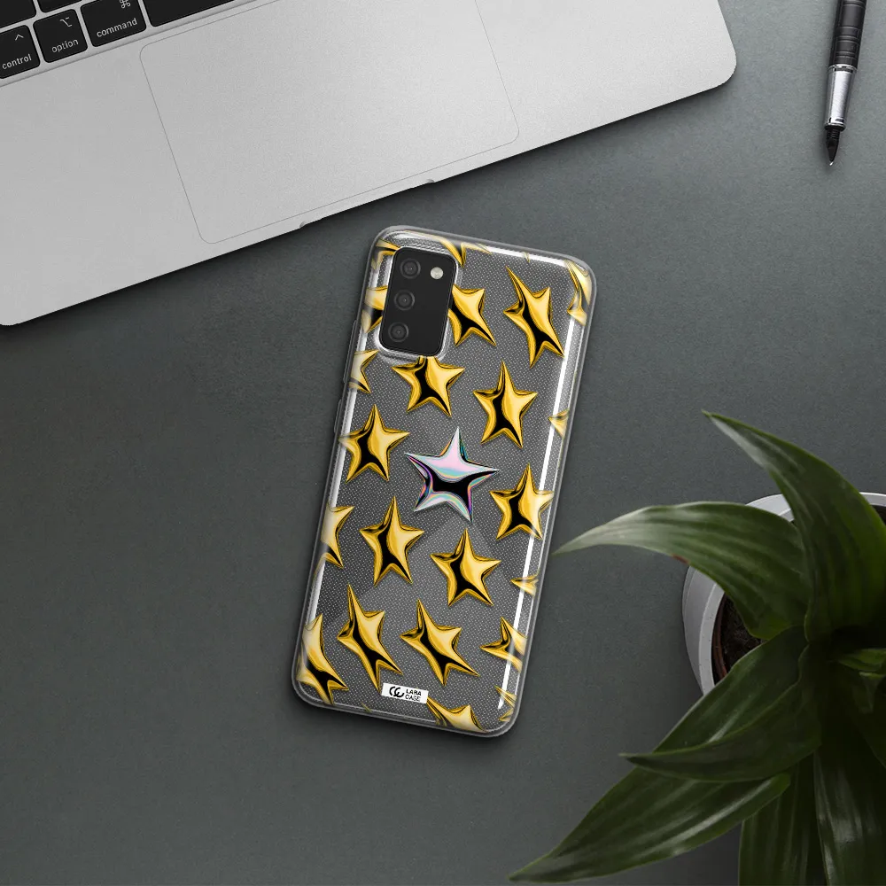 a group of gold stars Samsung A02S Clear TPU Case