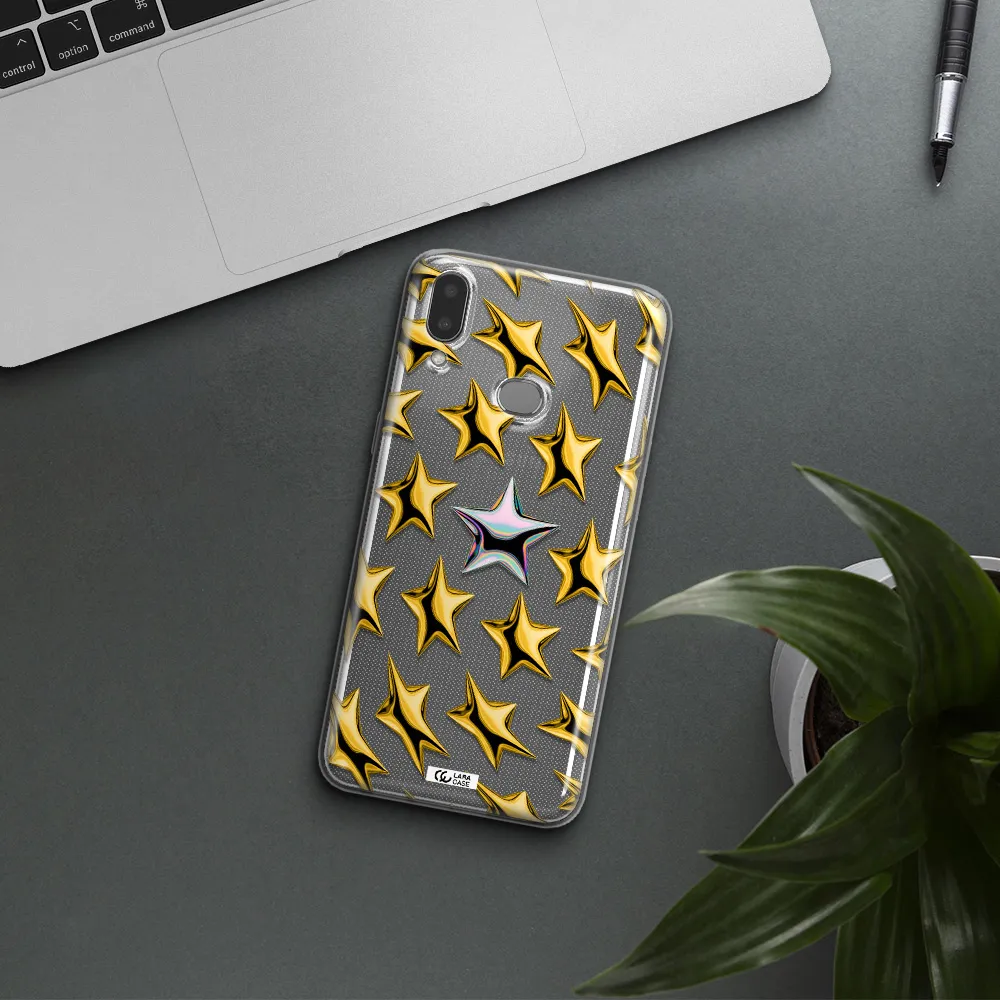 a group of gold stars Samsung A10S Clear TPU Case