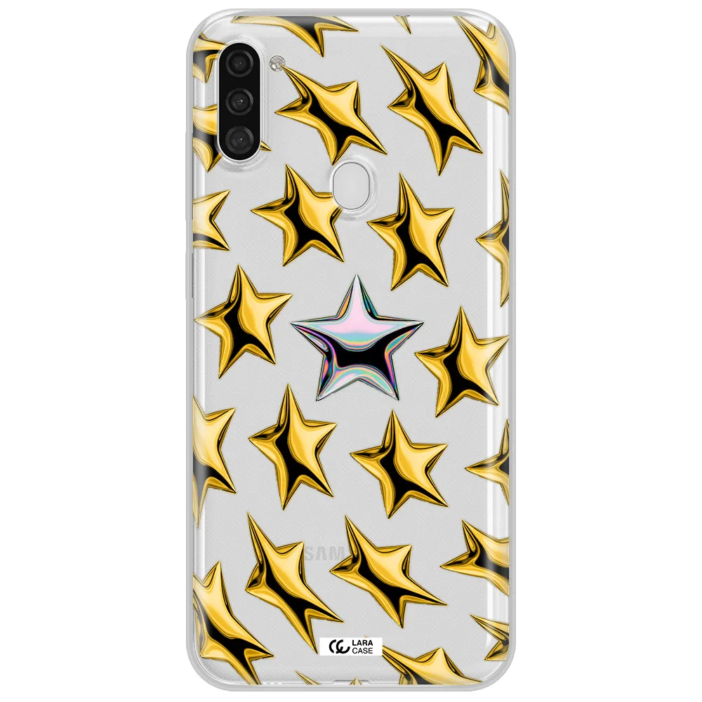 a group of gold stars Samsung A11 Clear TPU Case