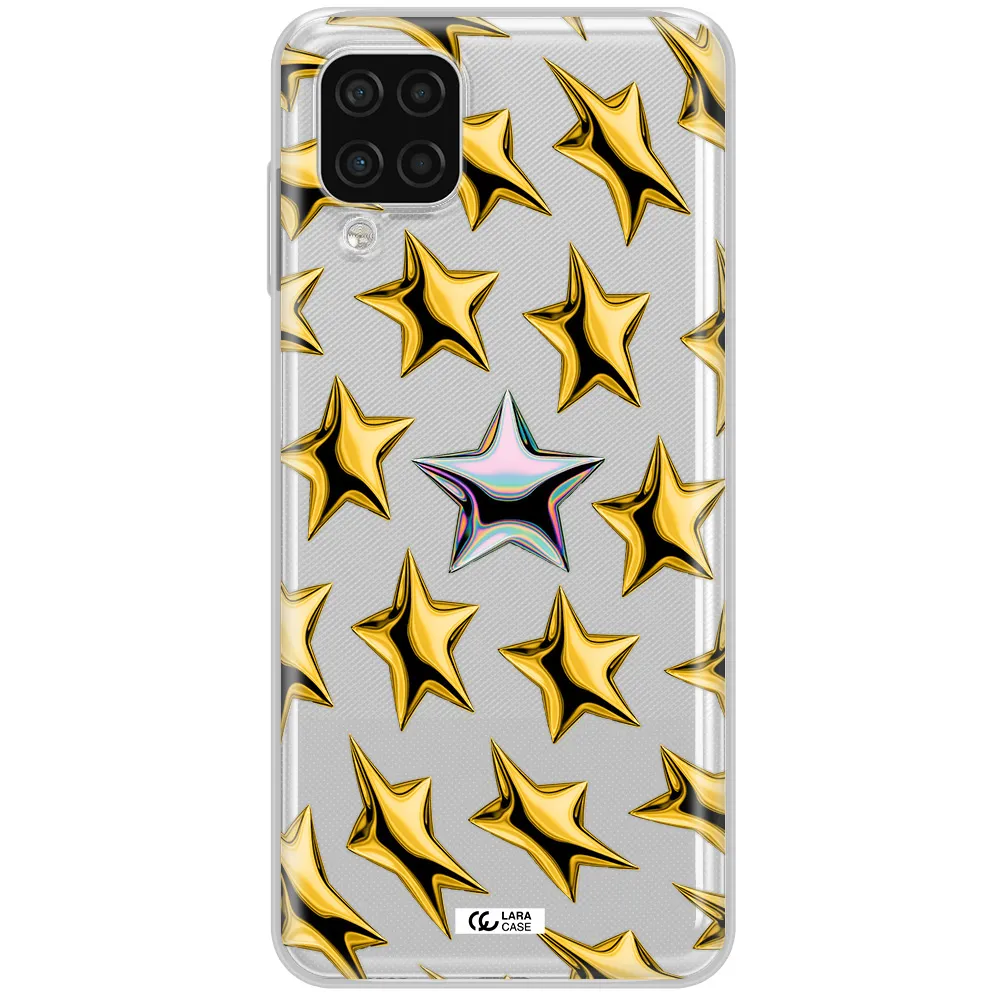 a group of gold stars Samsung A12 4g Clear TPU Case
