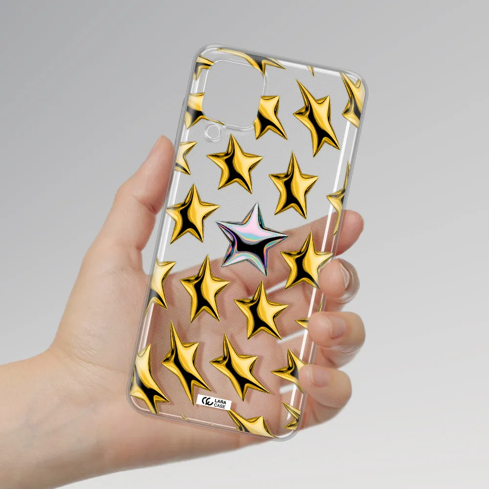 a group of gold stars Samsung A12 4g Clear TPU Case