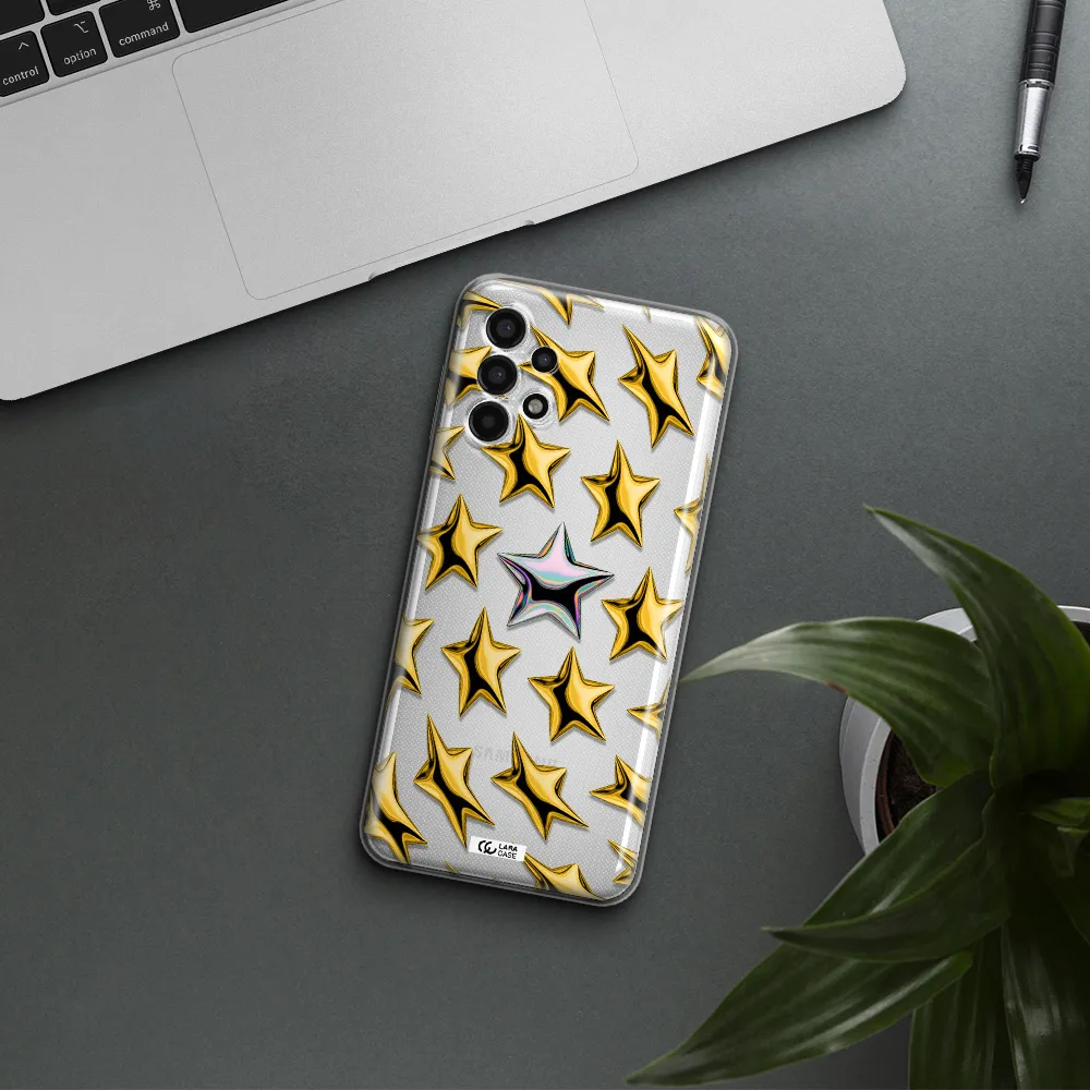 a group of gold stars Samsung A13 4g Clear TPU Case