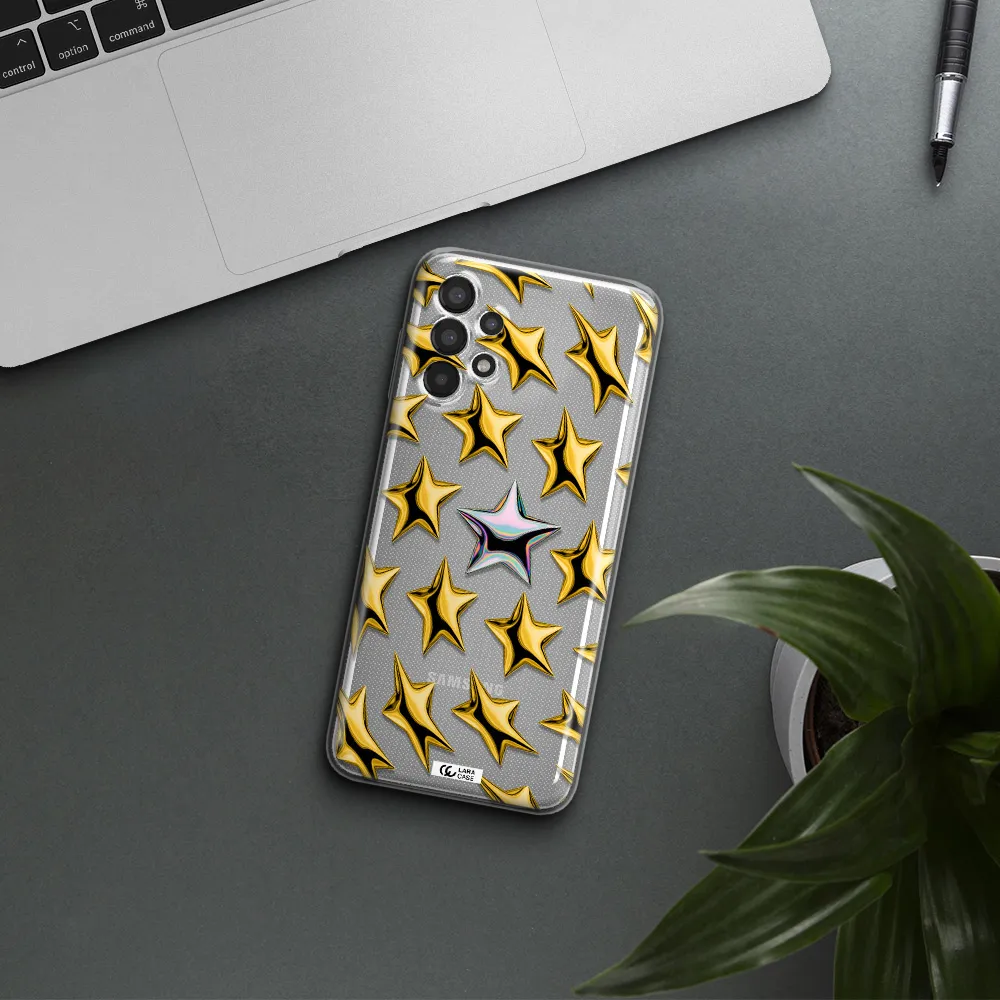 a group of gold stars Samsung A13 Clear TPU Case