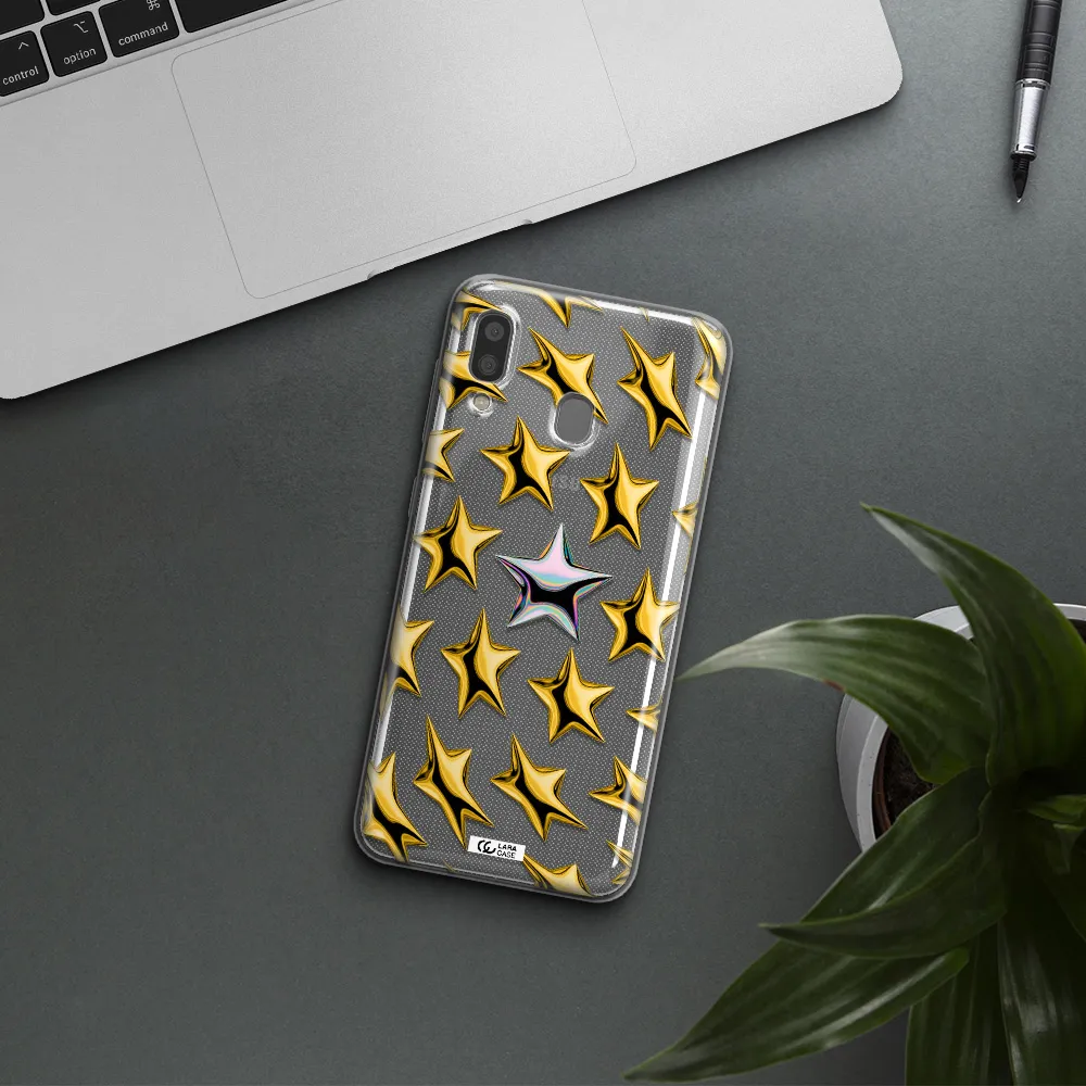 a group of gold stars Samsung A20 Clear TPU Case