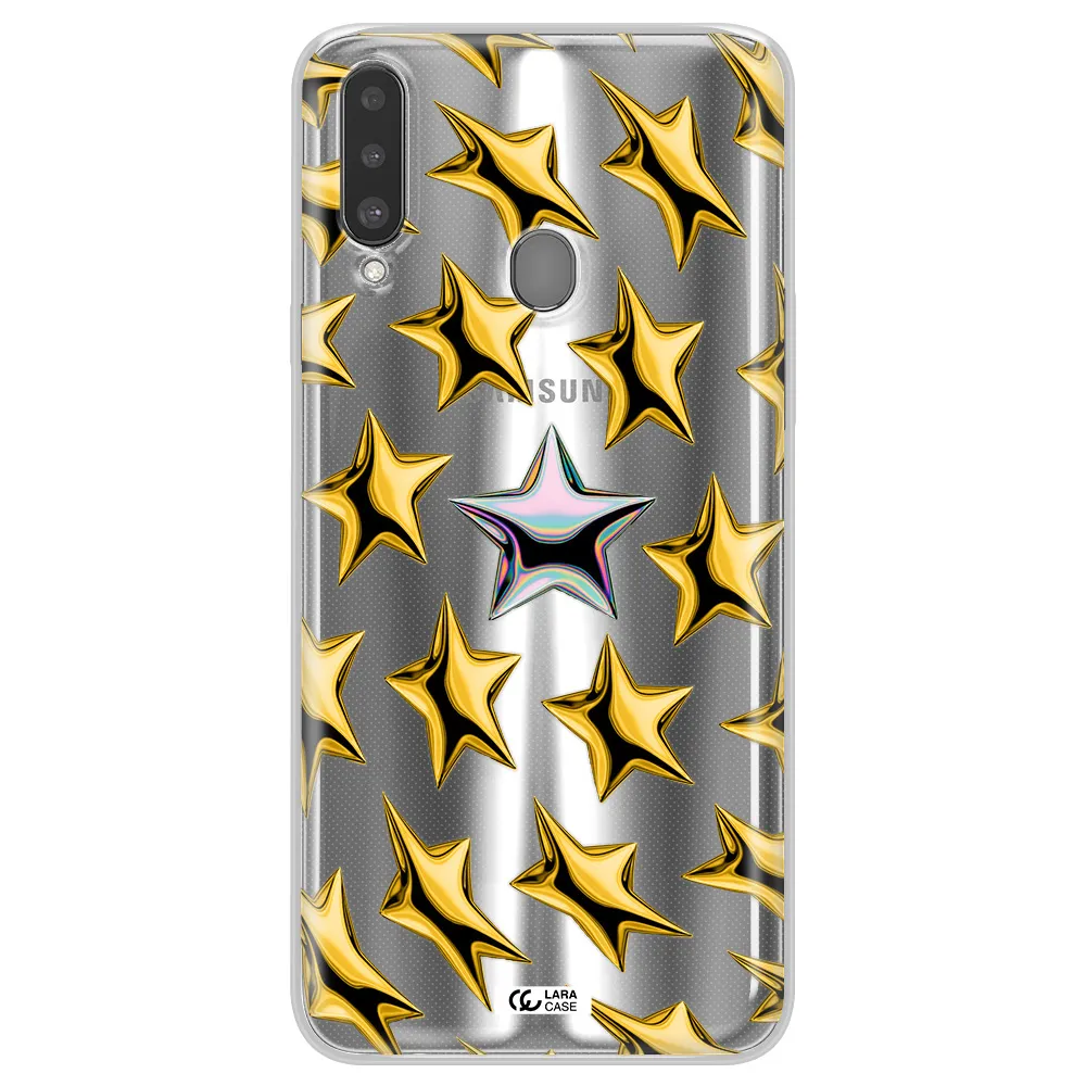 a group of gold stars Samsung A20S Clear TPU Case