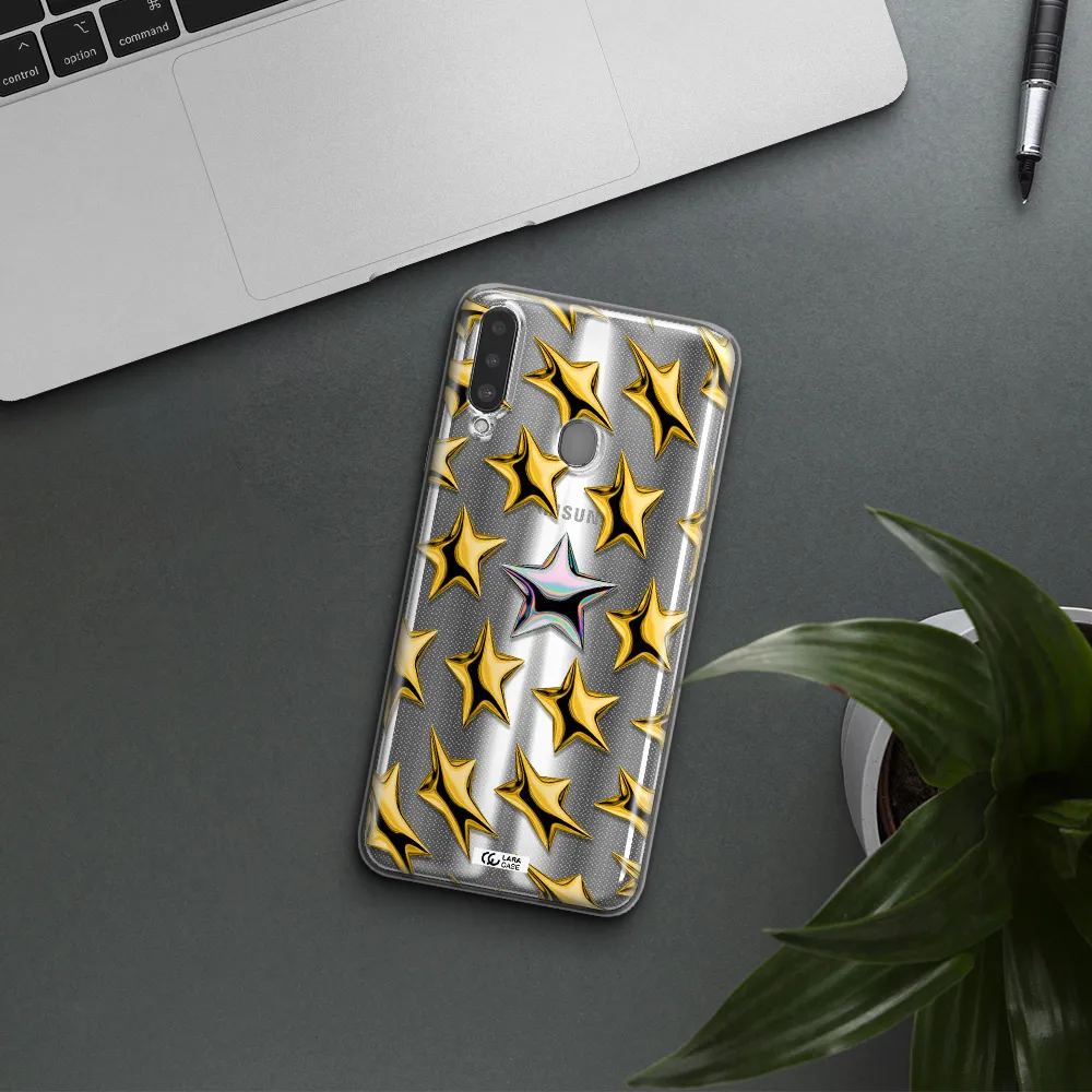 a group of gold stars Samsung A20S Clear TPU Case