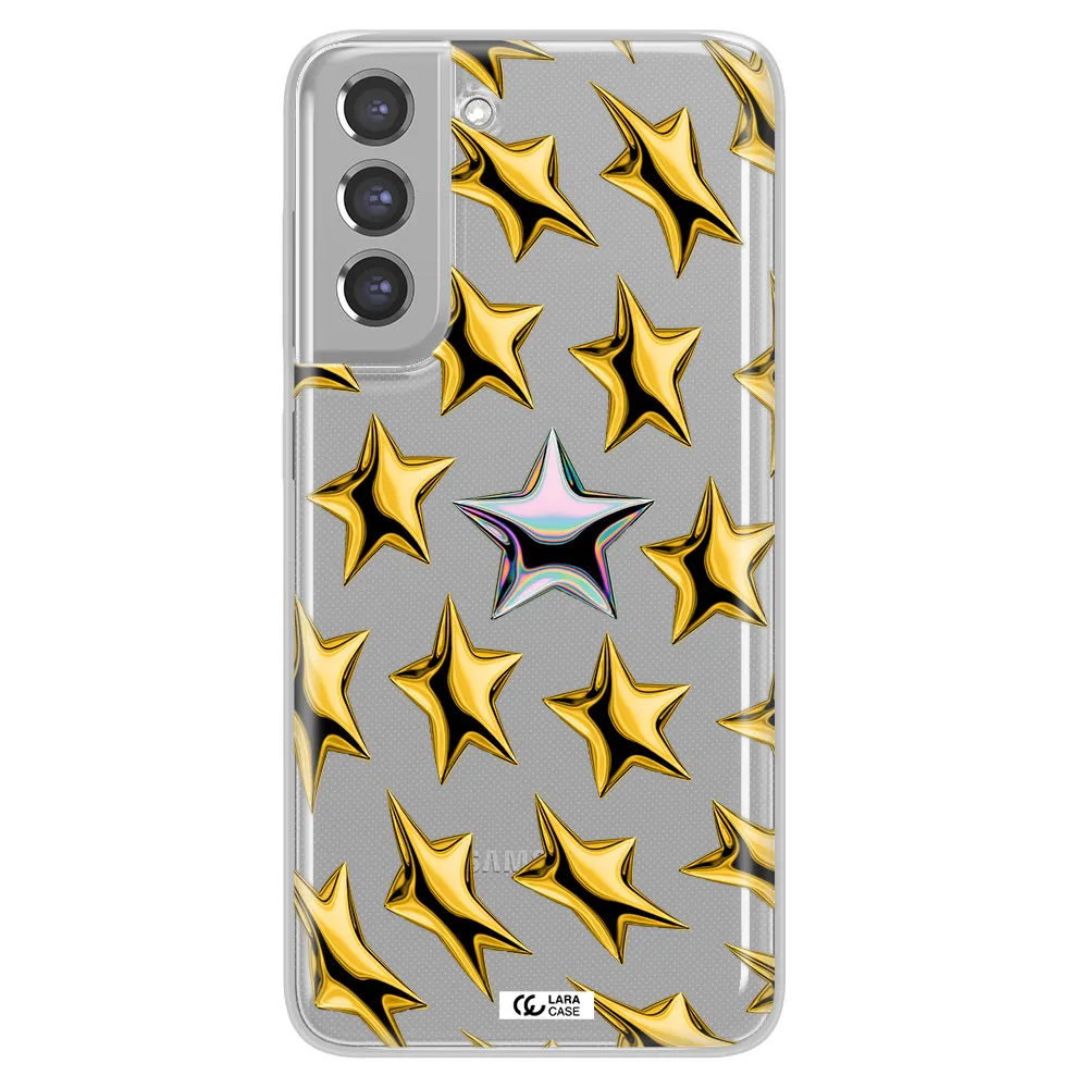 a group of gold stars Samsung A21 Fe Clear TPU Case