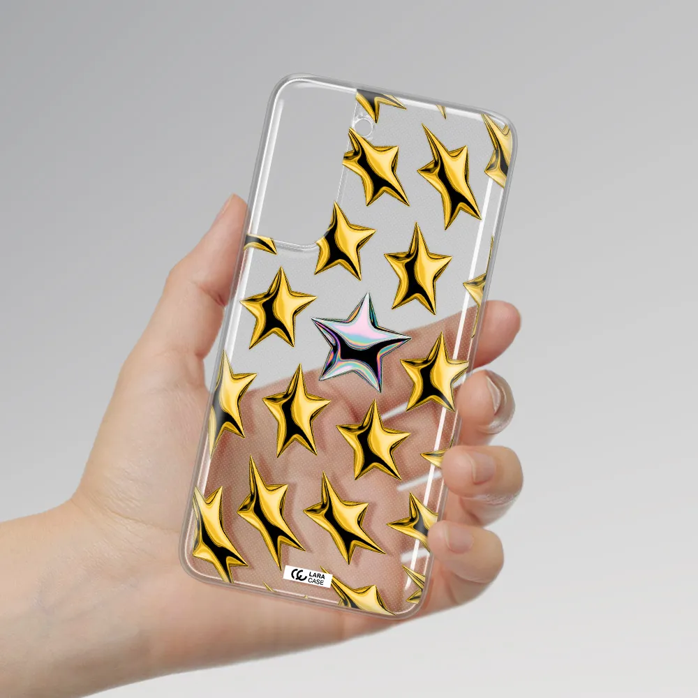 a group of gold stars Samsung A21 Fe Clear TPU Case