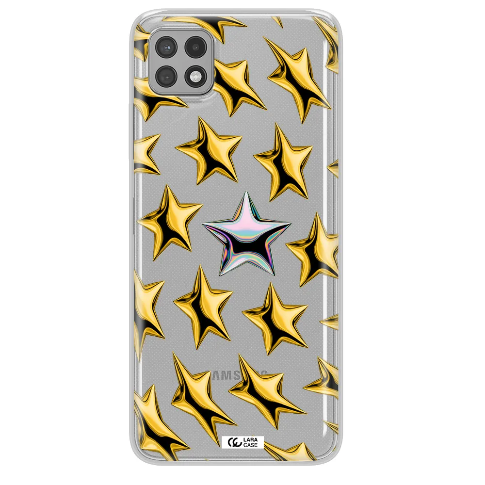 a group of gold stars Samsung A22 5g Clear TPU Case