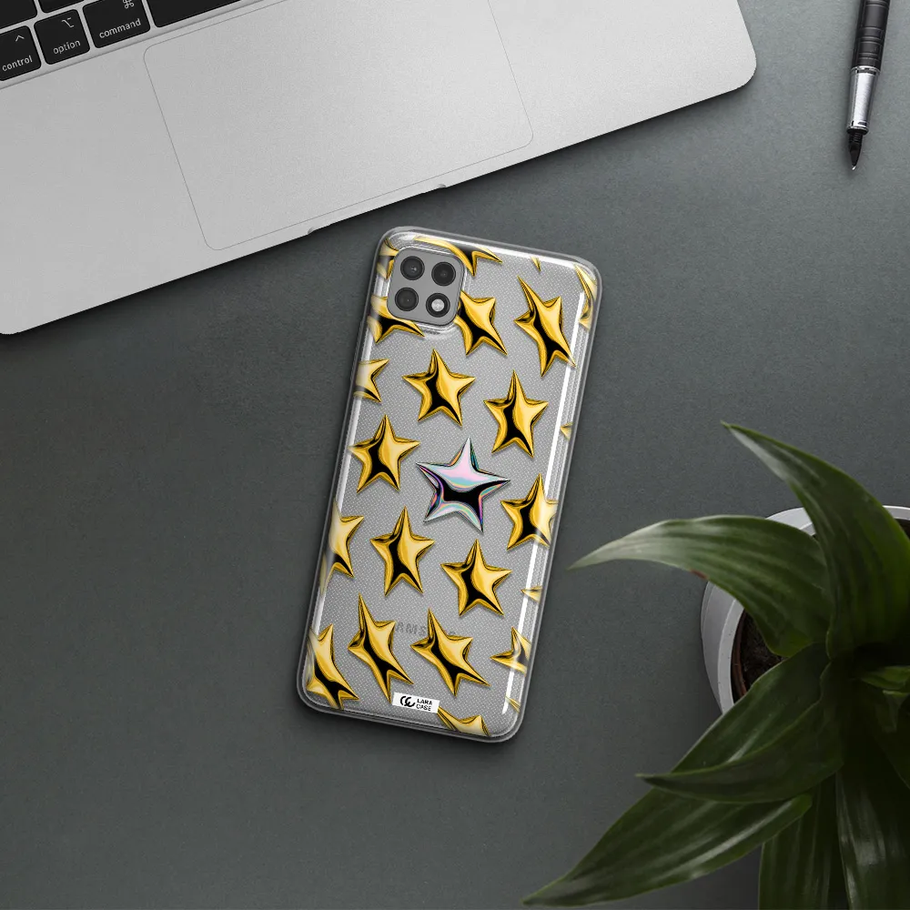 a group of gold stars Samsung A22 5g Clear TPU Case