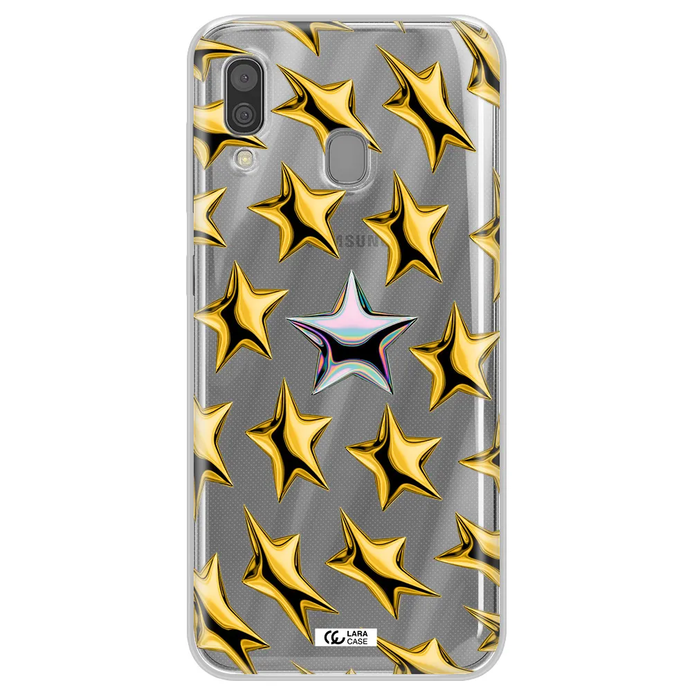 a group of gold stars Samsung A30 Clear TPU Case