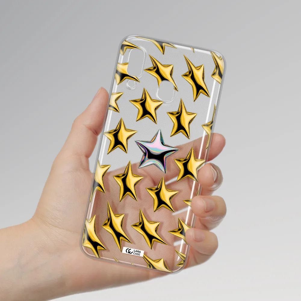 a group of gold stars Samsung A30 Clear TPU Case