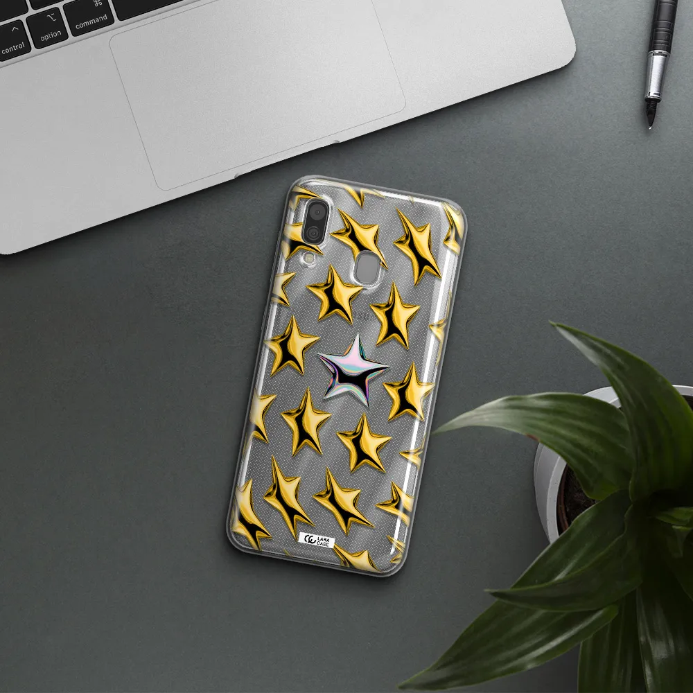 a group of gold stars Samsung A30 Clear TPU Case
