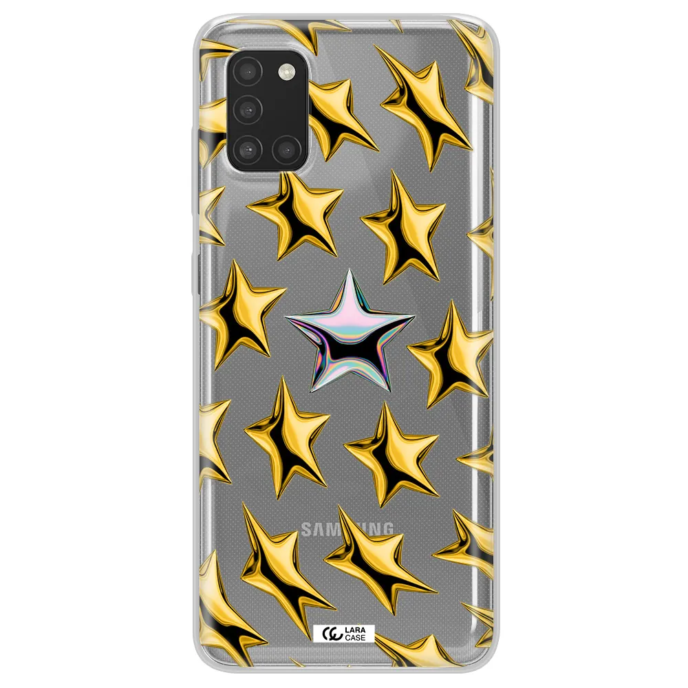 a group of gold stars Samsung A31 Clear TPU Case
