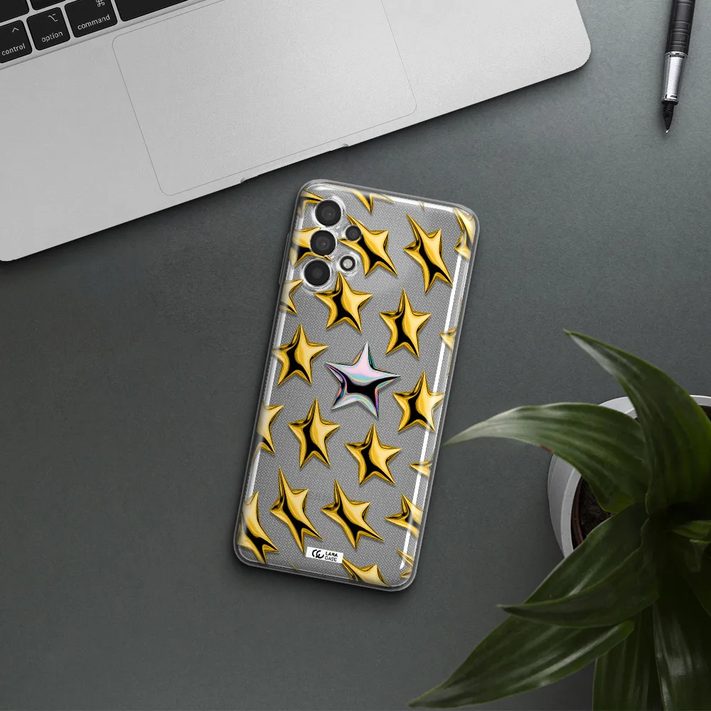 a group of gold stars Samsung A32 Clear TPU Case