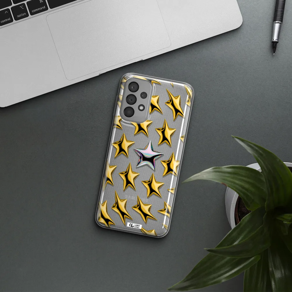 a group of gold stars Samsung A33 Clear TPU Case