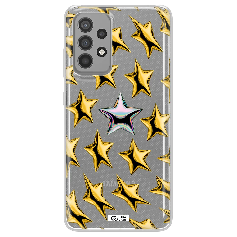 a group of gold stars Samsung A52 Clear TPU Case