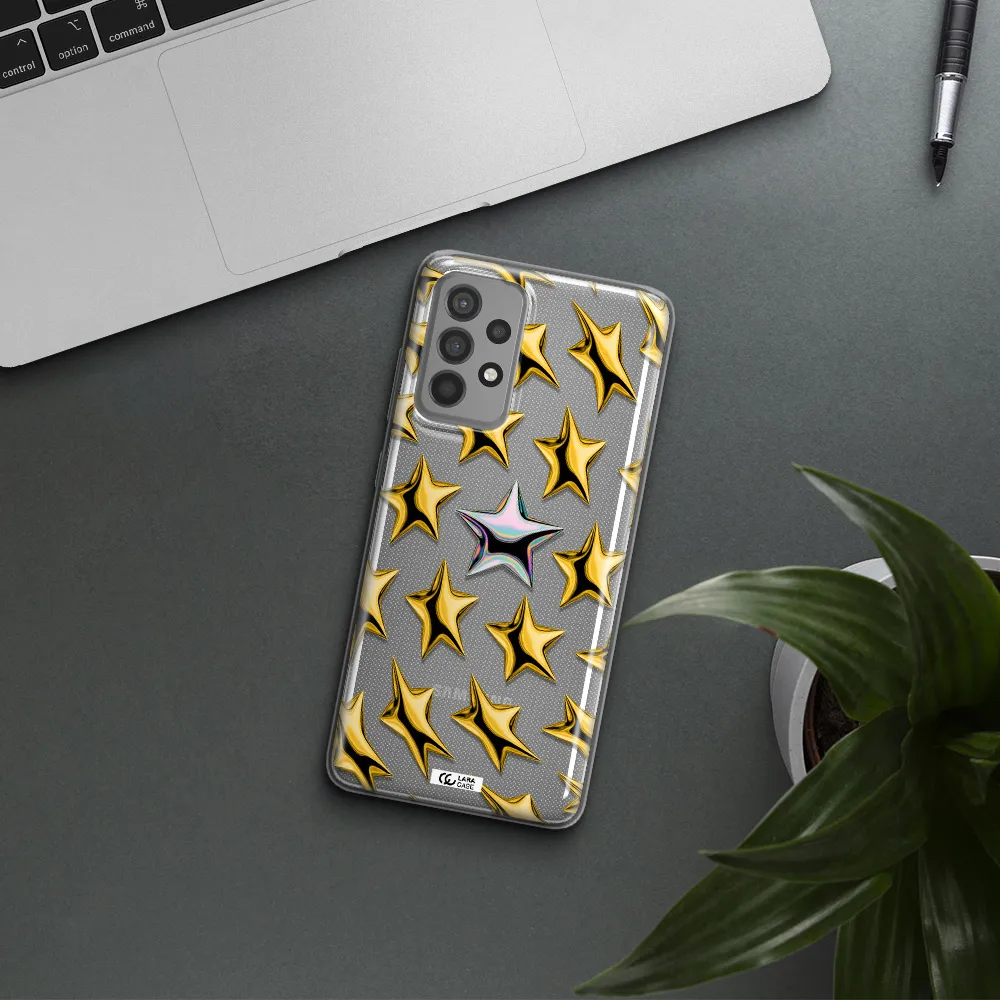 a group of gold stars Samsung A52 Clear TPU Case